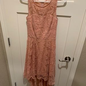 Pale peach lace dress